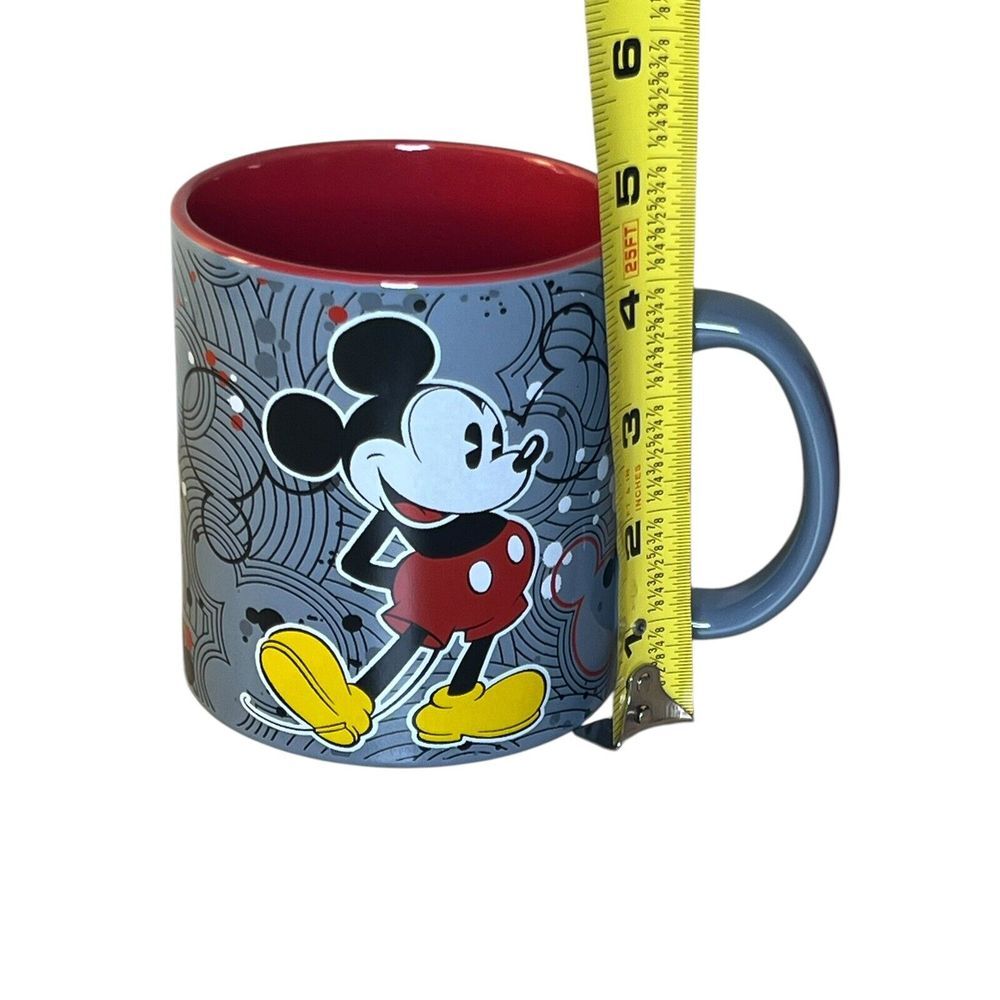 Disney Mickey Mouse 20 oz Coffee Mug Ceramic Dishwasher Microwave Safe Gray Grey - Picture 8 of 8